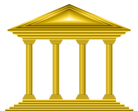 Gold bank icon on white background - vectorのイラスト素材
