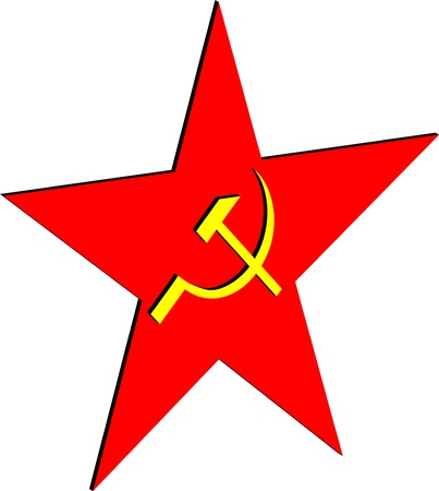 Red star on white background のイラスト素材