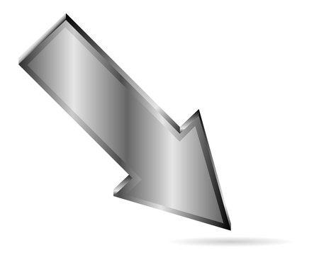 Metal downloads arrow isolated on white backgroundのイラスト素材