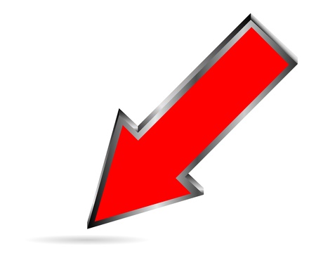Red downloads arrow isolated on white backgroundのイラスト素材