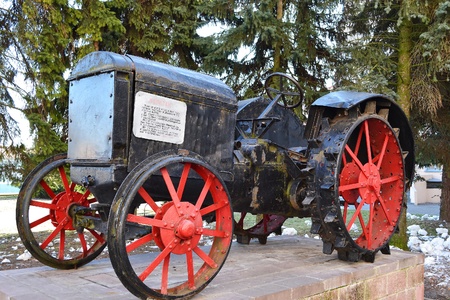 Old soviet tractor early 20 century, Pinsk, Belarusのeditorial素材