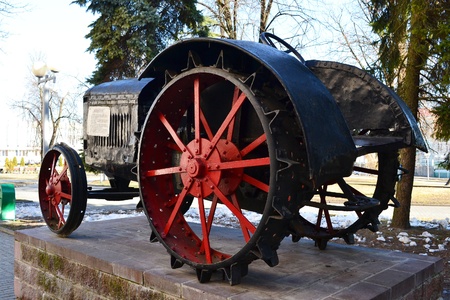 Old tractor early 20 century, Pinsk, Belarus.のeditorial素材
