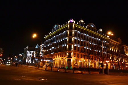 Night cityscape of Minsk, Belarusのeditorial素材