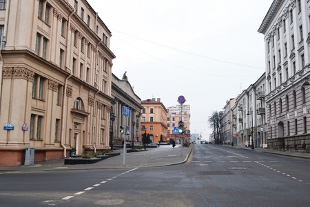 View of street in Minsk, Belarusのeditorial素材