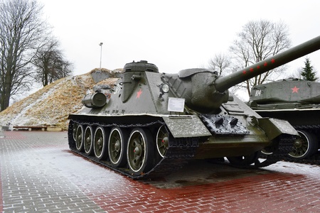 Soviet tank in memorial complex Brestskaya fortress.