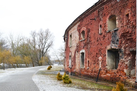 Wall of the Brest Fortress in Brest, Belarusのeditorial素材