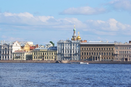 View of the Palace Embankment, St.Petersburg, Russia.のeditorial素材
