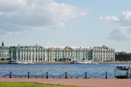 View of the Palace Embankment, St.Petersburg, Russia.のeditorial素材