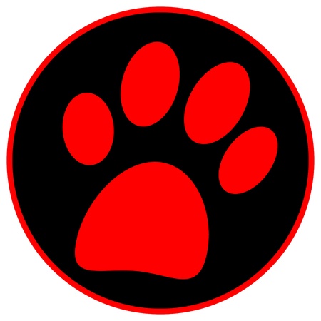 Paw button on white background のイラスト素材