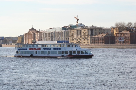 St.Petersburg, Russia - April 24, 2011:  View of Neva river on a sunny spring day, St.Petersburg, Russia.のeditorial素材