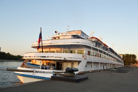 St.Petersburg, Russia -  May 31, 2011:  River cruise ships to berth quay in St. Petersburgのeditorial素材