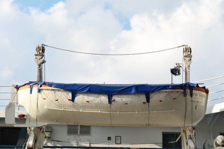 St.Petersburg, Russia - May 28, 2011: fragment of river cruise ship to berth quay in St. Petersburgのeditorial素材