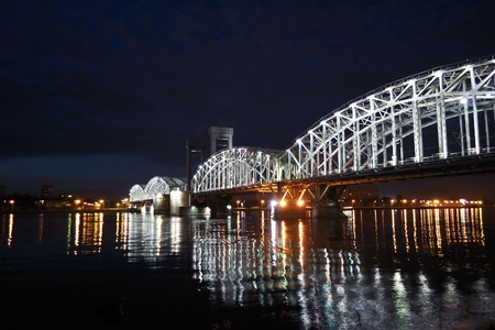 Finland Railway Bridge at white night, St.Petersburg, Russia