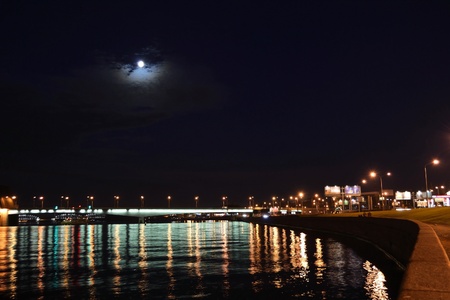 Alexander Nevsky Bridge at night, St.Petersburg, Russiaのeditorial素材