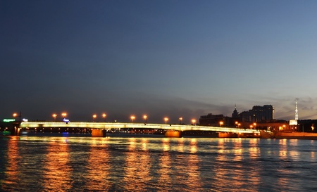 Liteyny bridge at night, St.Petersburg, Russiaのeditorial素材