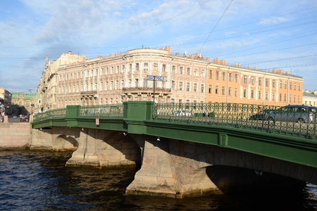 St.Petersburg, Russia - May 22, 2012: The bridge over the Fontanka canal on a sunny spring dayのeditorial素材