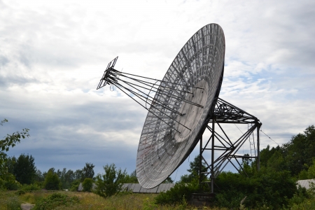View of radio telescope at Pulkovo observatoryのeditorial素材
