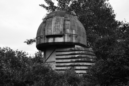 View of the abandoned astronomical Pulkovo observatory in St.Petersburg, Russia. Black and whiteのeditorial素材