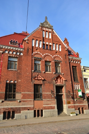 Vyborg, Russia - July 28, 2012: The exterior of a old homeのeditorial素材