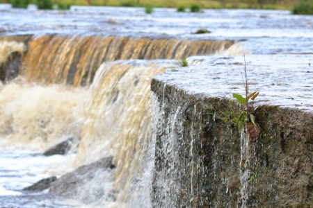 the photo of Tosnensky waterfall, Leningrad Region, Russiaの写真素材