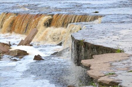 the photo of Tosnensky waterfall, Leningrad Region, Russiaの写真素材