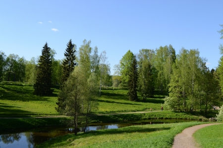 Park in Pavlovsk at summer, St Petersburg, Russia