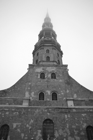 The St  Peter s Church in Riga, Latviaの写真素材