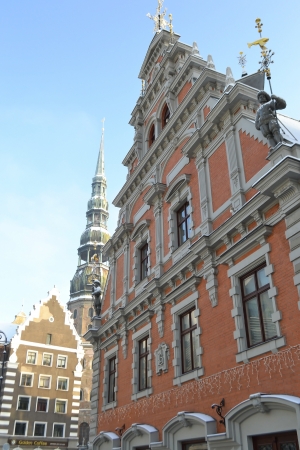 House of the Blackheads in old town of Riga, Latviaの写真素材