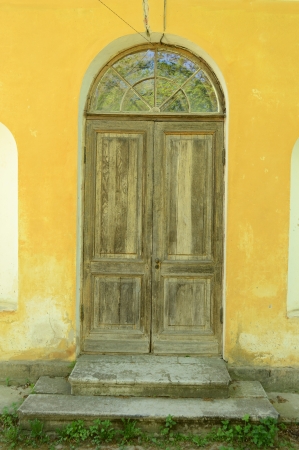 The photo of old wooden doorの写真素材