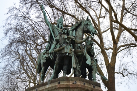 Statue of Charlemagne in Paris, France.のeditorial素材