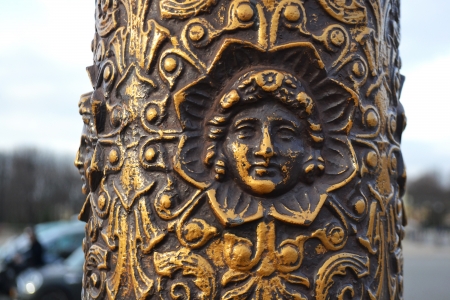 Detail of a street lamp - bas, Paris, Franceのeditorial素材