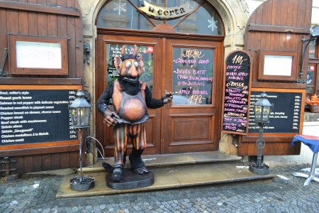 Prague, Czech Republic - 24 February 2013: Restaurant in center of Pragueのeditorial素材