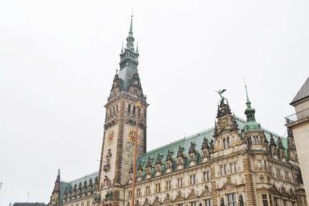 View of the Rathaus (City Hall) in Hamburg, Germany.の写真素材