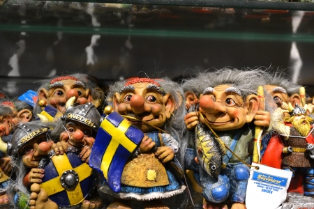 Stockholm, Sweden - April 11, 2013: Souvenirs in shop, center of Stockholm