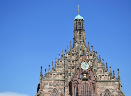 The Frauenkirche (Church of Ladies) in Nuremberg, Bavaria, Germany.のeditorial素材