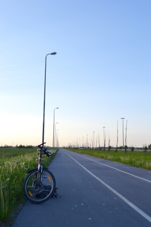 Bike path in the vicinity of St. Petersburg, Russia.の写真素材
