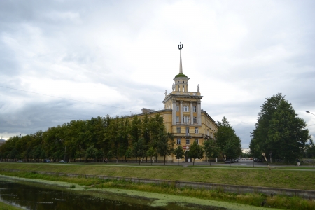 The building is in the style of Stalin in Kolpino, St.Petersburg, Russia.のeditorial素材
