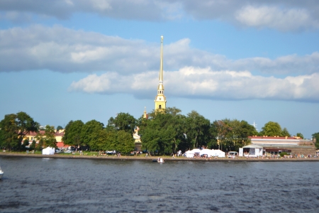 View of Peter and Paul Fortress and Neva River in St.Petersburg, Russia.のeditorial素材