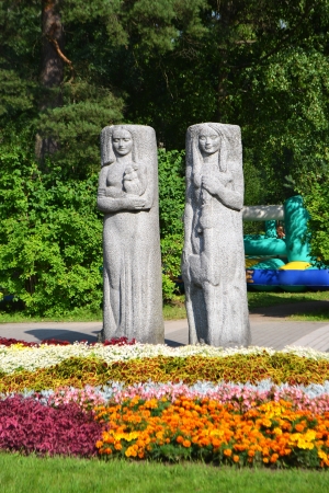 Sculpture in summer park, Zelenogorsk, Russiaの写真素材