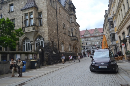 Leipzig, Germany - June 26, 2013: Street in the center of Leipzig, Germany. Leipzig is the largest...
