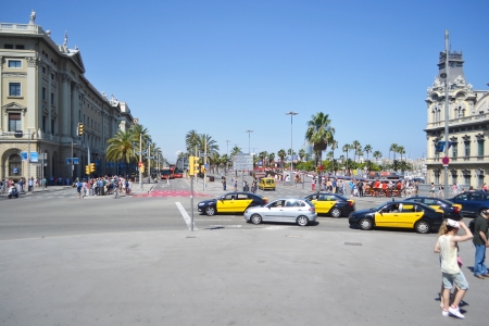 Barcelona, Spain - June 22, 2013:  Street in Barcelona. Barcelona is the capital of Catalonia and the second largest city in Spain.のeditorial素材