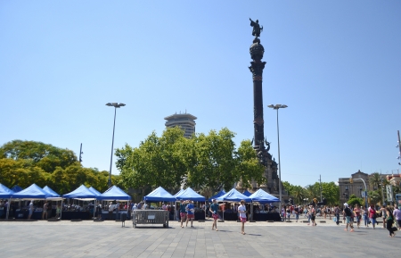 Barcelona, Spain - June 22, 2013:  Street in Barcelona. Barcelona is the capital of Catalonia and the second largest city in Spain.のeditorial素材
