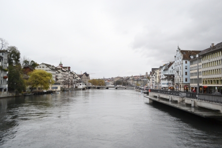 View of the Zurich donwtown, Switzerland.の写真素材