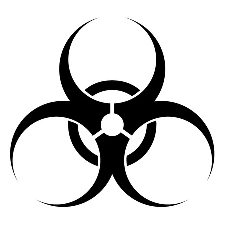 Black and white biohazard sign - vector illustration.のイラスト素材