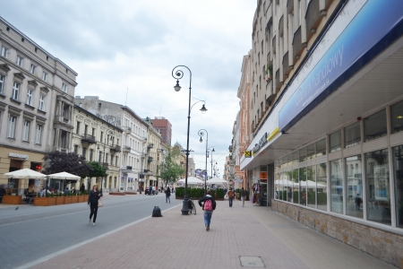 Lodz, Poland - June 27, 2013  Piotrkowska Street is the main street of Lodz のeditorial素材