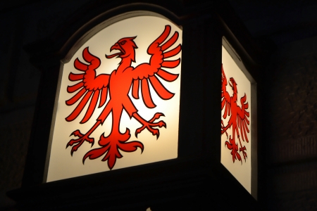 Zurich, Switzerland - November 4, 2013: Streetlight with coat of arms in Zurichのeditorial素材