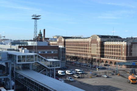 Helsinki, Finland - April 10, 2013: View of passenger port in Helsinki, Finland.のeditorial素材