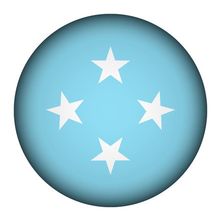 Federated States of Micronesia flag button on a white background. Vector illustration.のイラスト素材