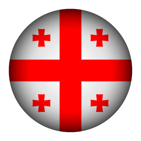 Georgia flag button on a white background. Vector illustration.のイラスト素材