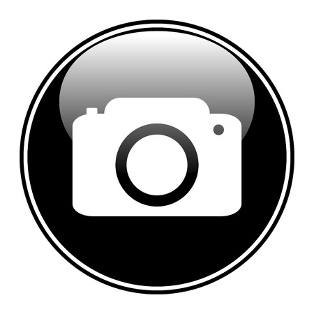 Camera button on white backgroundのイラスト素材